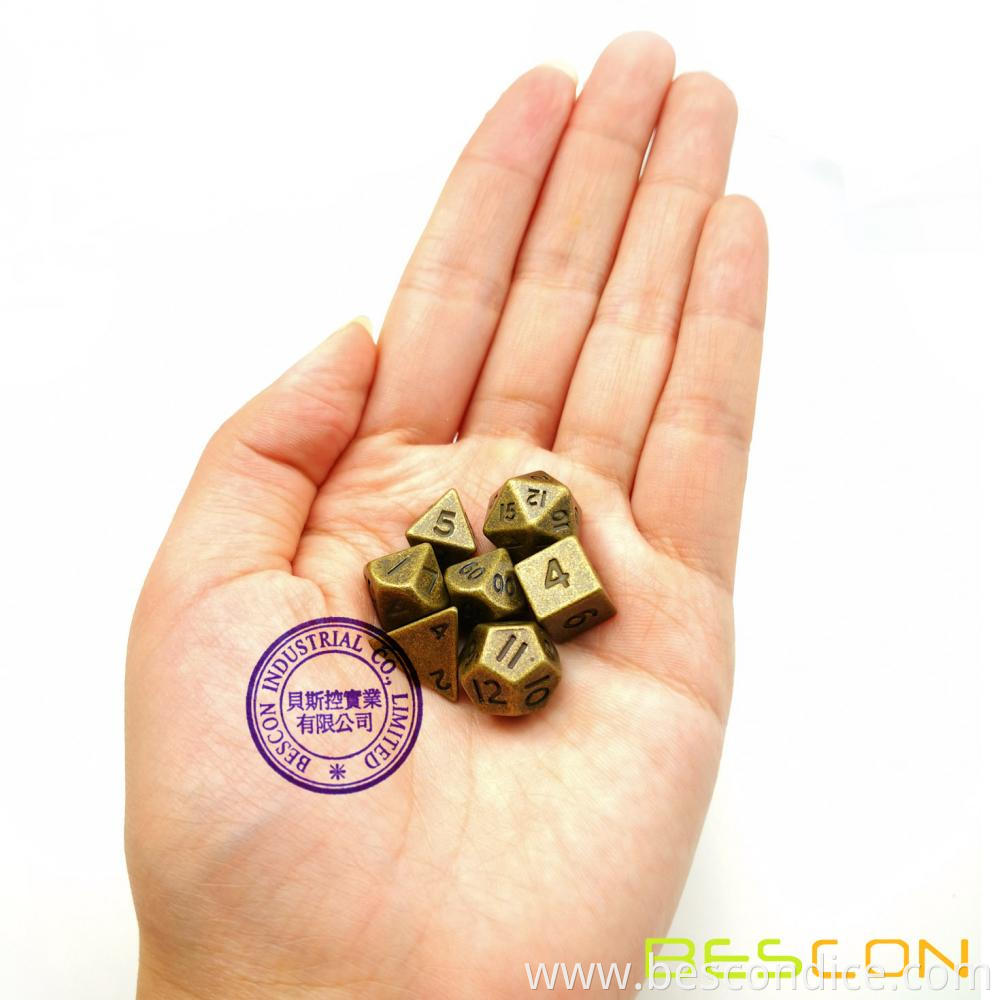 Small Metal Brass Dnd Dice Set 6 Small Metal Brass Dnd Dice Set 6